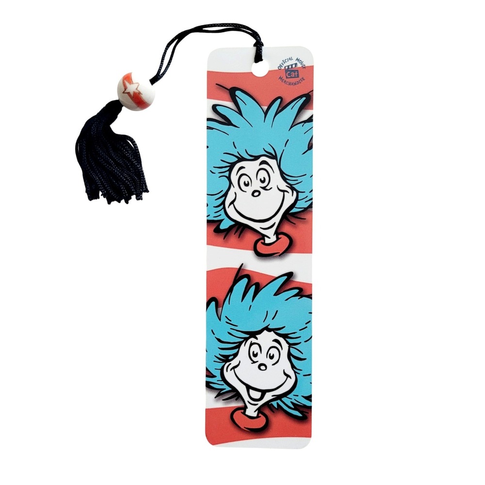 Vintage Y2K Thing 1 & 2 tassel Bookmark Dr Seuss Cat Hat 2003 Antioch CEBM-24376